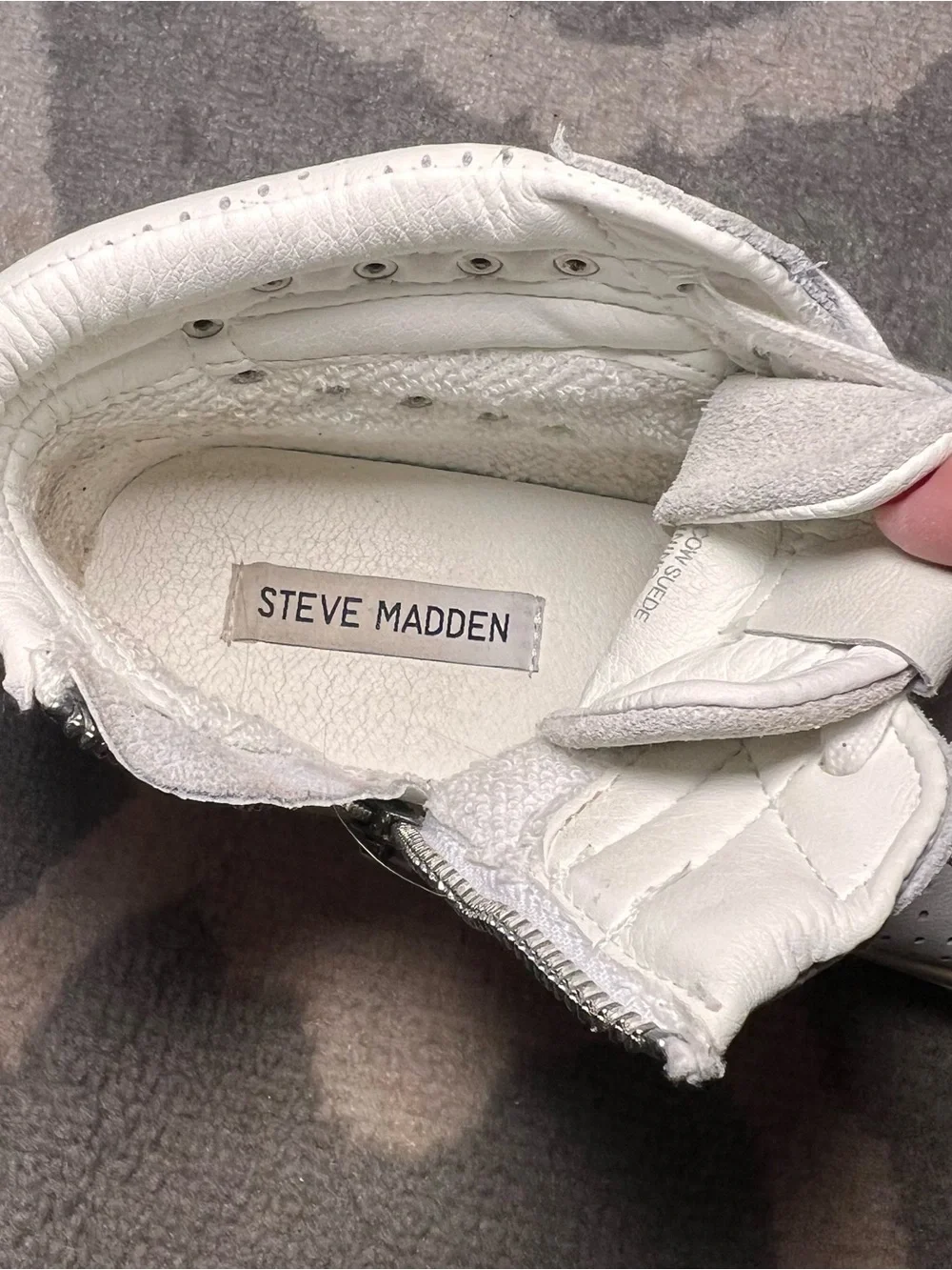 Steve Madden White High-Top Studded Sneakers